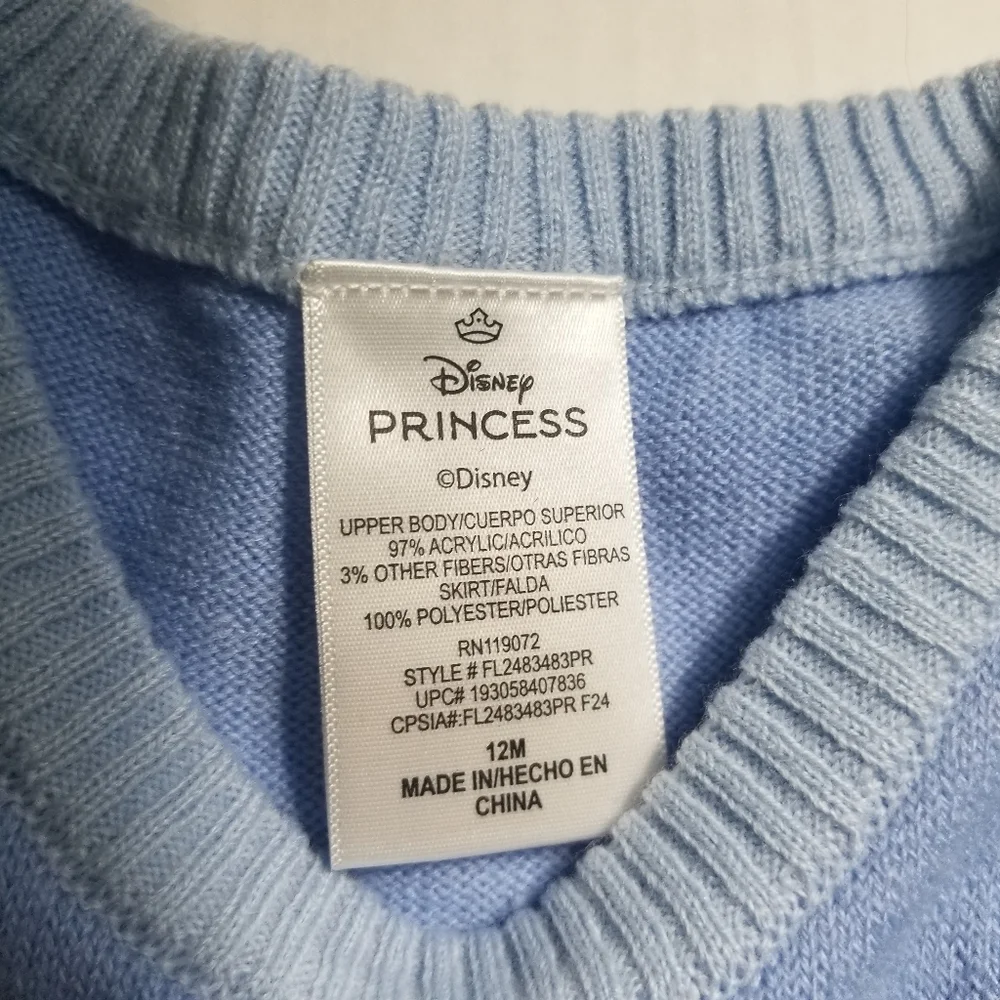 DISNEY PRINCESS CINDERLLA BLUE DRESS SIZE 12 MONTH